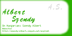 albert szendy business card